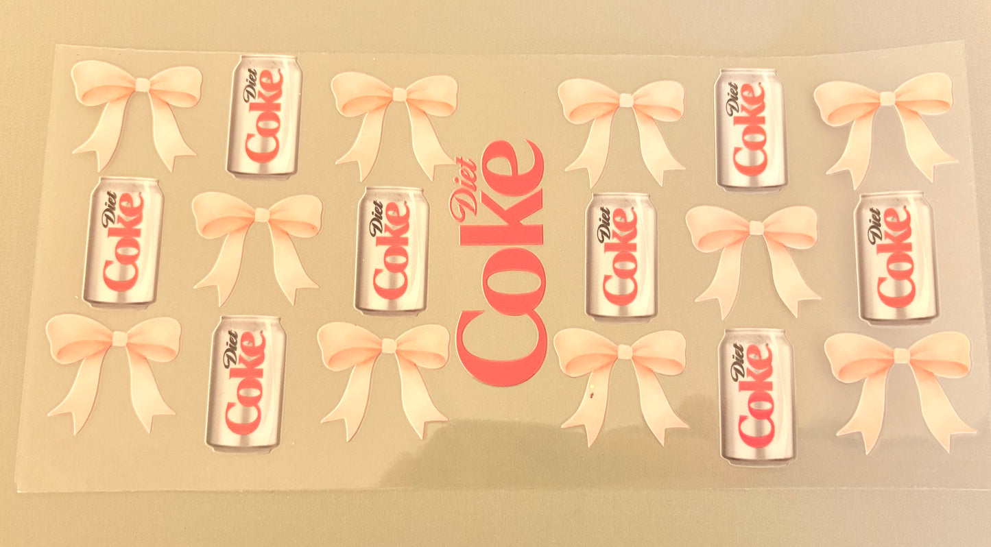 Diet Coke with pink bows