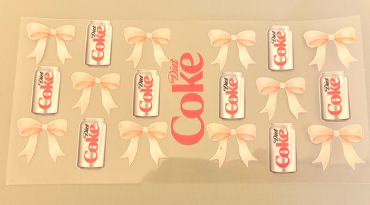Diet Coke with pink bows